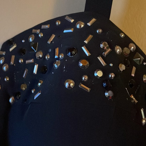 CYNTHIA VINCENT embellished black padded bra slip dress sz6 NWT $323 - Picture 2 of 7